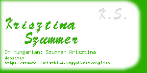 krisztina szummer business card